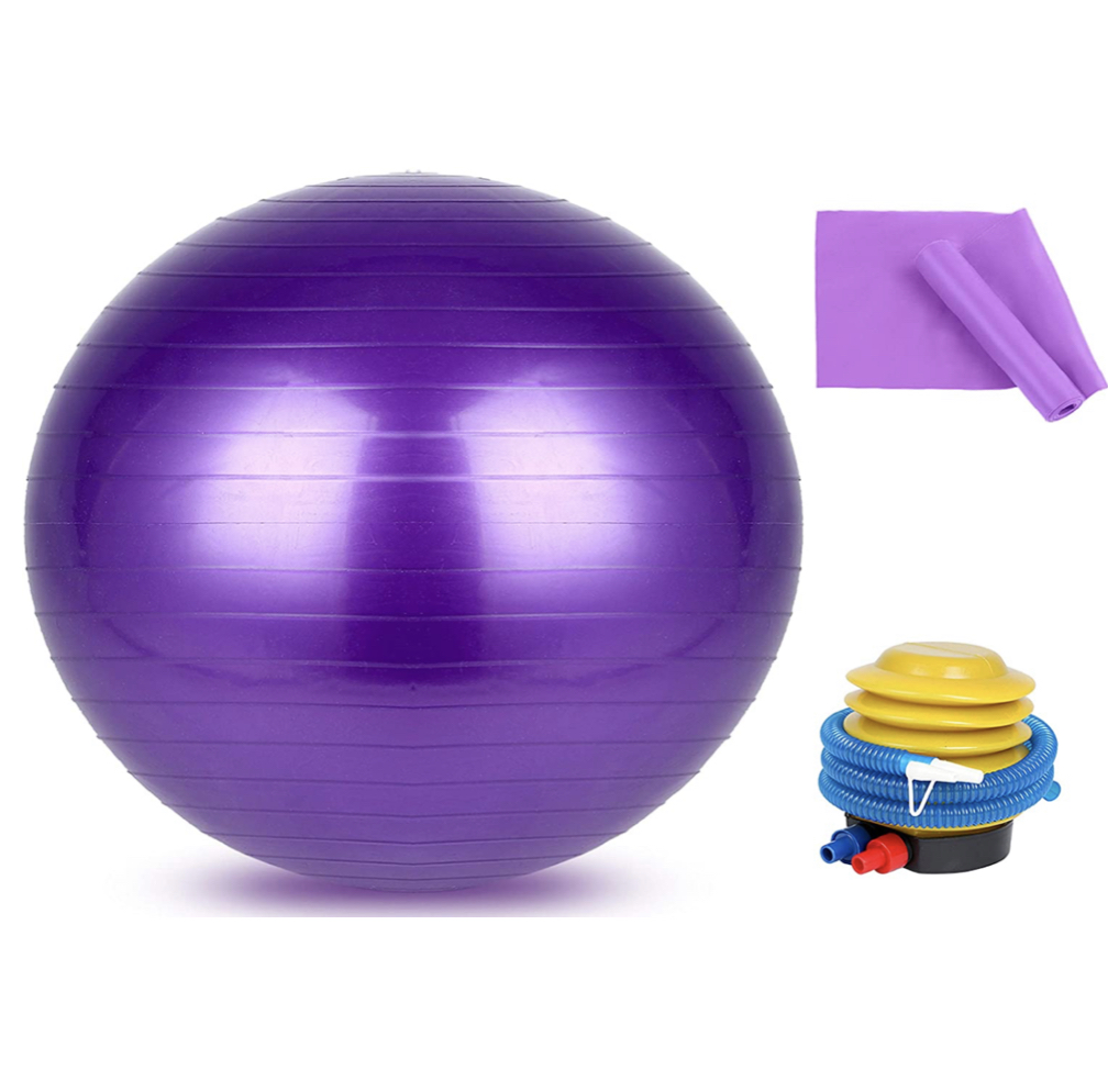 Yoga ball ลูกบอลโยคะ ลูกบอลออกกำลังกาย ฟิตเนส ขนาด 65 cm. (ฟรีที่ปั้มลม)