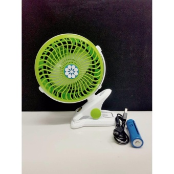 2560 พัดลม USB แบตเตอรี่ในตัว หมุน 360 องศา แบบหนีบ and ตั้งโต๊ะ HEJ ฟรี ถ่านและสายชาจUSB
