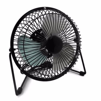 2560 USB Mini Fan พัดลมเหล็ก 4" มีสวิทช์ (สีดำ)