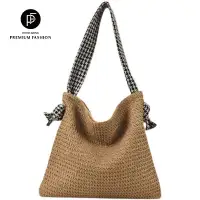 PLOVER⚡Free shipping prompt goods wholesale⚡ผญ shoulder bag weave big capacity casual handbag vertical fashion Korean bag sack durable indispensable for to travel