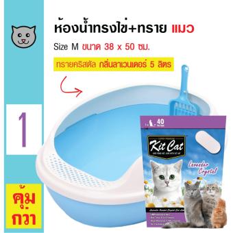 Makar ห้องน้ำแมว กระบะทรายแมว รูปทรงไข่ ขนาด 38 x 50 ซม. + KitCat ทรายแมวคริสตัล กลิ่นลาเวนเดอร์ ใช้ได้นาน 40 วัน สำหรับแมวทุกวัยขนาด 5 ลิตร Makar ห้องน้ำแมว กระบะทรายแมว รูปทรงไข่ ขนาด 38 x 50 ซม. + KitCat ทรายแมวคริสตัล กลิ่นลาเวนเดอร์ ใช้ได้นาน 40 วัน สำหรับแมวทุกวัยขนาด 5 ลิตร