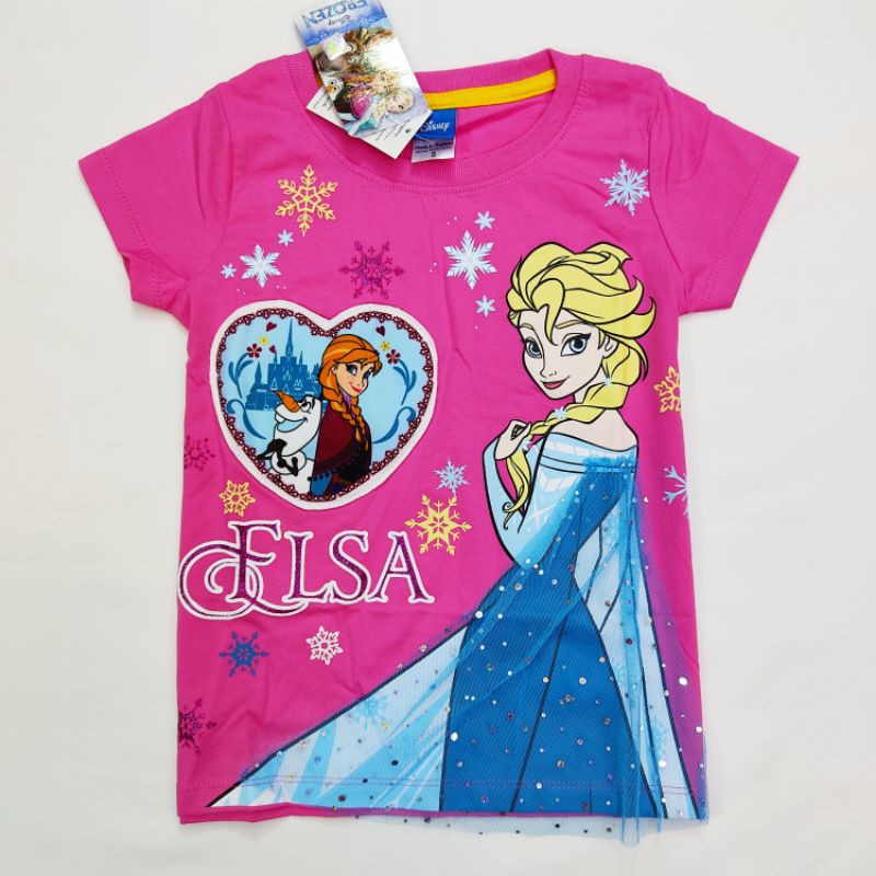 เสื้อยืดเด็กลายการ์ตูนโฟรเซ่น Frozen (แท้)