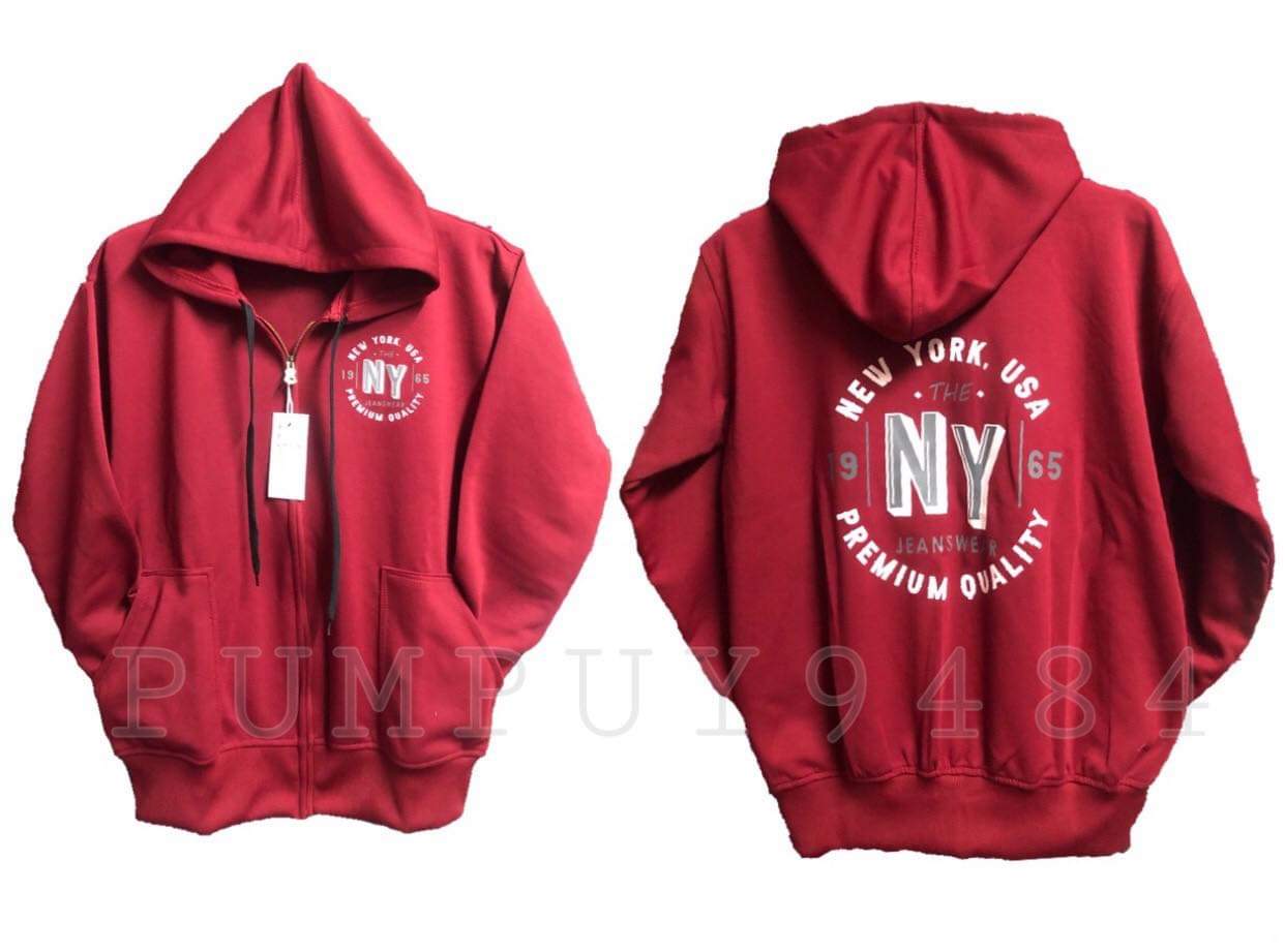 เสื้อแขนยาวมีฮู้ด NEW YORK ของแท้ รุ่นสรีนวงกลมหน้าหลัง ใหม่ล่าสุดปี2021