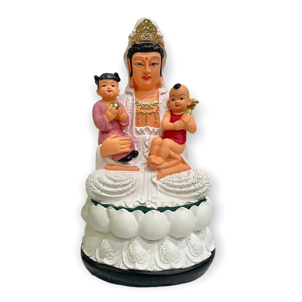 !!ไม่มีได้ไม่แน้ว!! เจ้าแม่กวนอิม ประทับนั่งอุ้มลูกศิษย์ (กิมท้ง-เง็กนึ้ง) งานกิมซิ้นนำเข้าจากจีน (กว้าง6นิ้ว สูง11นิ้ว)แล้วสิริมงค KM12.5350✨รอบสุดท้าย✨ ราคา 2,809 บาท*ส่งฟรี