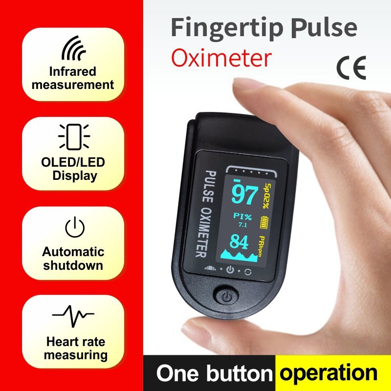 Oximeter เครื่องวัดออกซิเจนในเลือด วัดออกซิเจน วัดชีพจร Fingertip Pulse Oximeter อุปกรณ์ตรวจวัดชีพจร เครื่องวัดออกซิเจนในเลือด Heart Rate Monitor Medical Blood Oxygen ( สีฟ้า)
