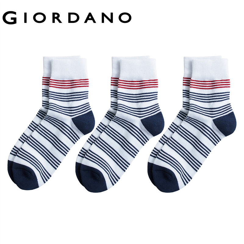 Giordano ถุงเท้าหุ้มข้อ หลายสี เข้าได้กับทุกชุด ดูลุคสุภาพบุรุษ จำนวน 3 คู่ Free Shipping 01152611