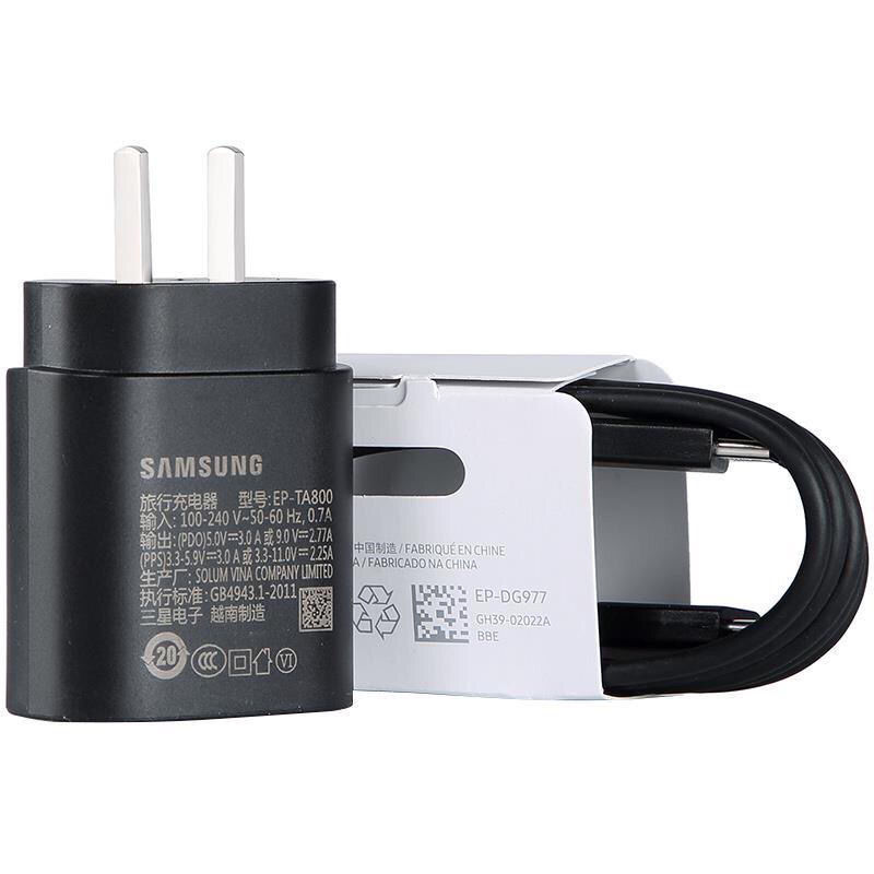 เหมาะสำหรับ Samsungnote10ชาร์จต้นฉบับS10+5G S21 A90สายเคเบิลข้อมูลศัพท์มือถือA80หัวชาร์จเร็ว25W