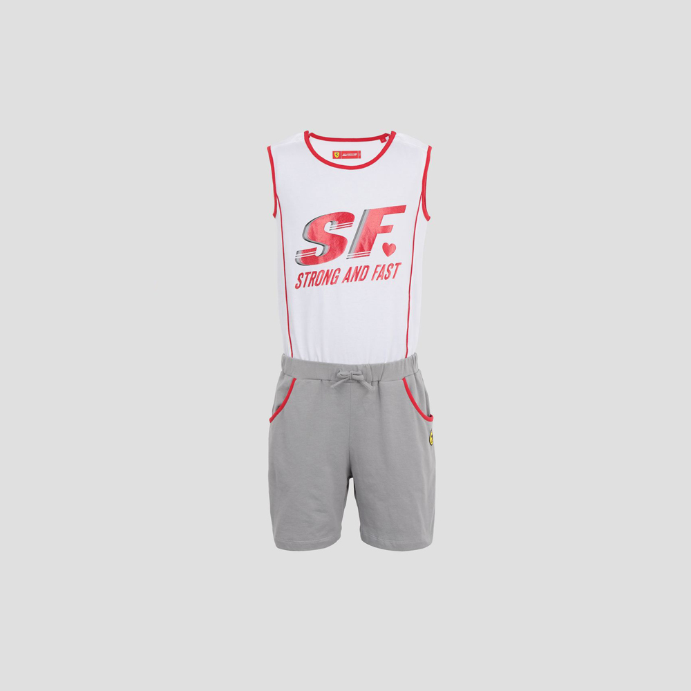 FERRARI เฟอร์รารี่ เสื้อยืดแขนสั้น รุ่น GIRL STRONG AND FAST JUMPSUIT GRY ราคา 4,090 บาท*ส่งฟรี