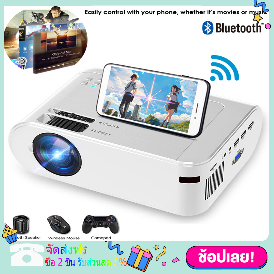 Projector ​? wifi projector intelligent mini projector mini theater. Built in android system, built-in speaker, support 1080P resolution,DLT technology,short throw distance