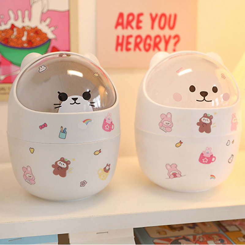 ถังทิ้งขยะแบบมินิลายการ์ตูน หัวใสๆ น้อนน่ารักมาก E913 ราคา 89 บาท*ส่งฟรี