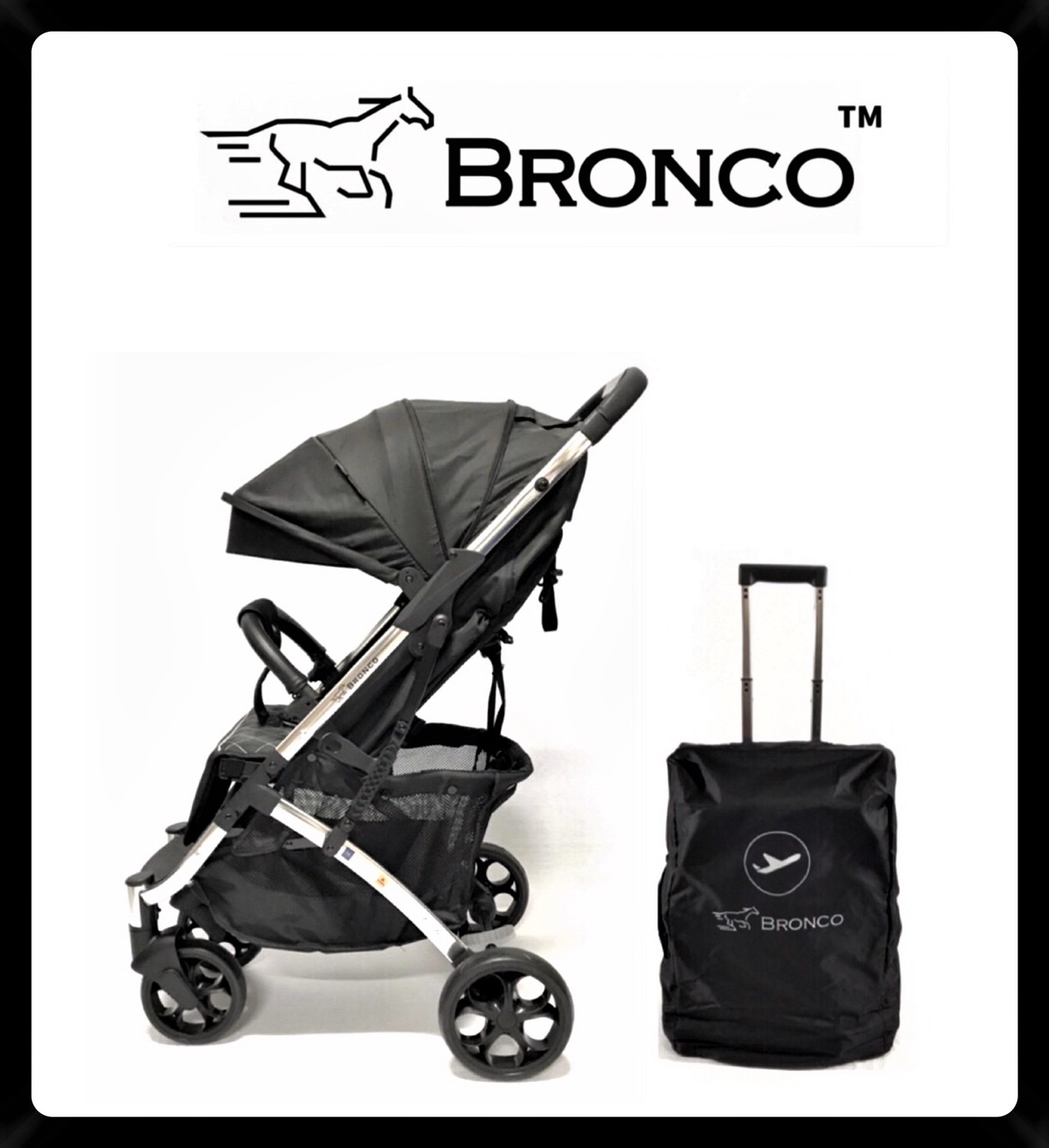 รถเข็นเด็กพับเล็ก BRONCO รุ่น Hybrid ขึ้นเครื่องบินได้ ของแถม 10 รายการ！