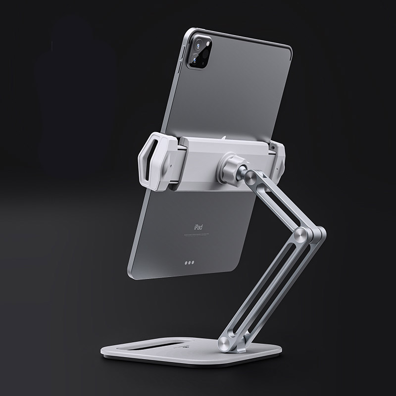 phone/ipad พร้อมส่ง ขาตั้งมือถือ หมุน 360° อลูมิเนียมอัลลอยด์ ตั้งที่วางแบบพับเก็บได้โต๊ะอลูมิเนียมอัลลอยด์อเนกประสงค์ขายึดปรับได้สำหรับ