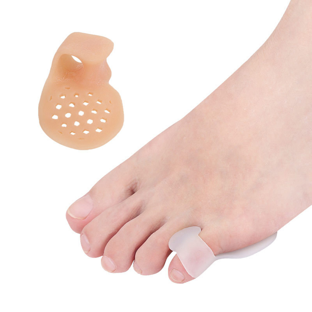PAECH 2Pcs ที่ป้องกันนิ้วเท้าซิลิโคนปรับที่ถูกต้อง Toe ปลอกหุ้มนิ้วเท้านิ้วเท้าโป่งอุปกรณ์ดูแลเท้า Care