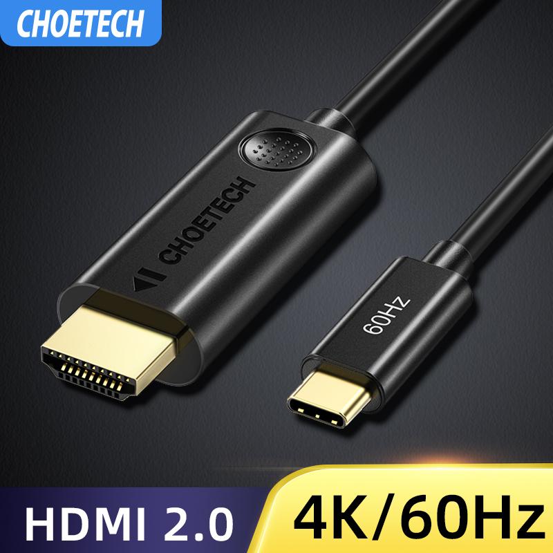 CHOETECH USB C to HDMI Cable 4K 60Hz 1.8m for 2018 MacBook Pro/Air/iPad Pro Compatible Thunderbolt 3 USB Type C to HDMI Cable ราคา 499 บาท*ส่งฟรี