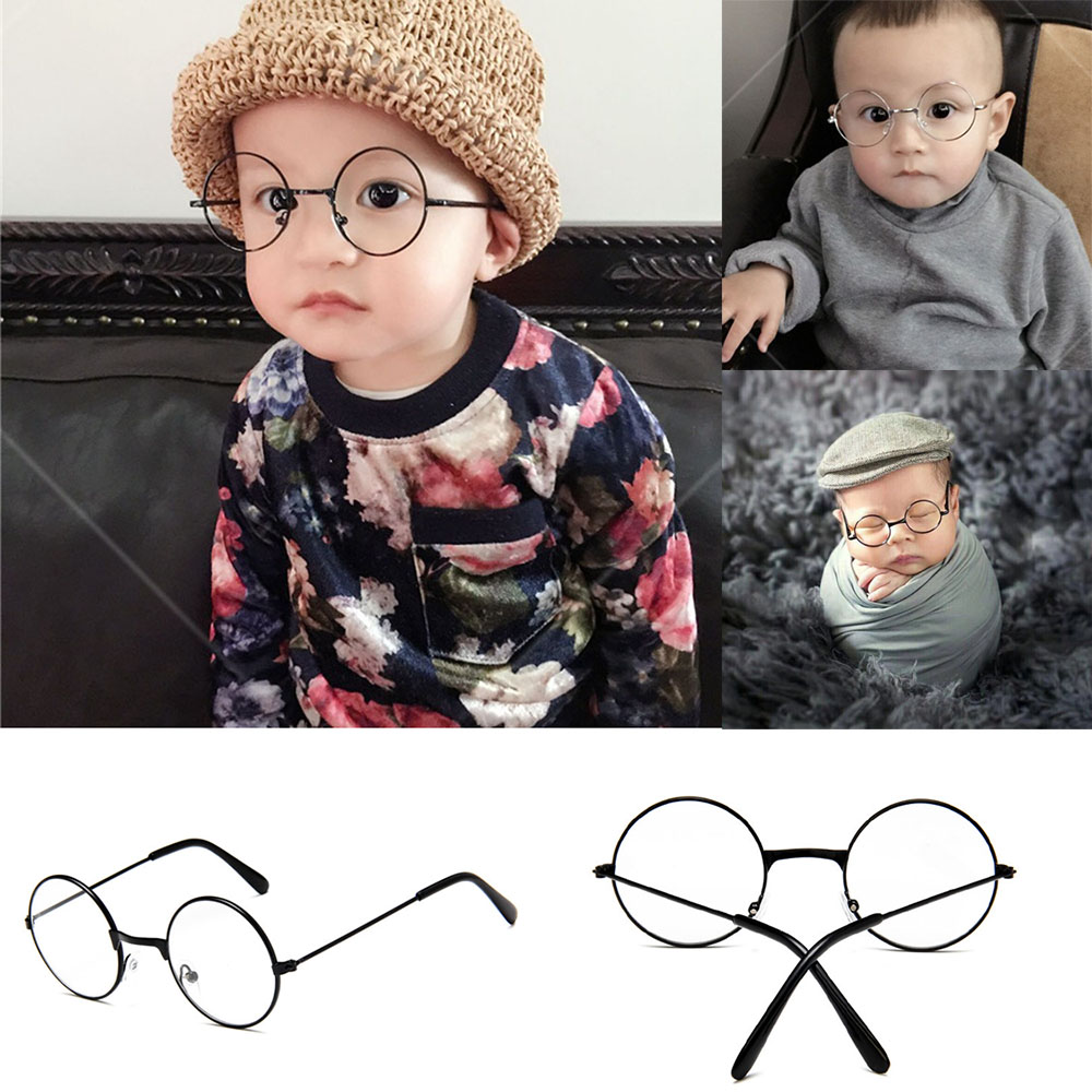 FASHION ALEKSEY Metal Flat Light Girl Boy Decorative Glasses Flexible And Portable Clothing Accesories Small Round Glasses Children
