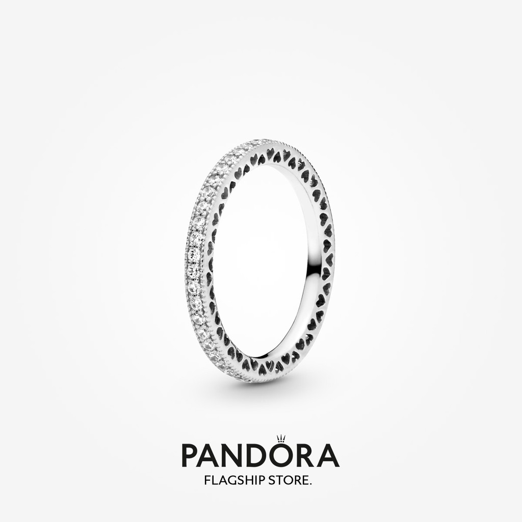 2023 New Original Pandoras Sparkle & Hearts Sterling Silver Ring Women Fashion Jewellery