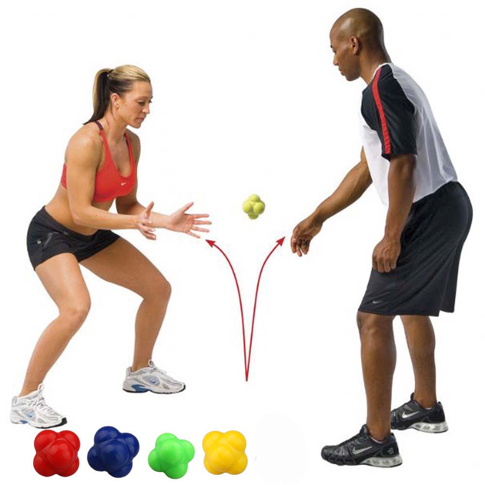 GGR Reflex การออกกำลังกายซิลิโคนการประสาน Skill การฝึกอบรมกีฬาฟิตเนส Reaction Ball Training Ball ลูกบอลออกกำลังกายบอลหกเหลี่ยม