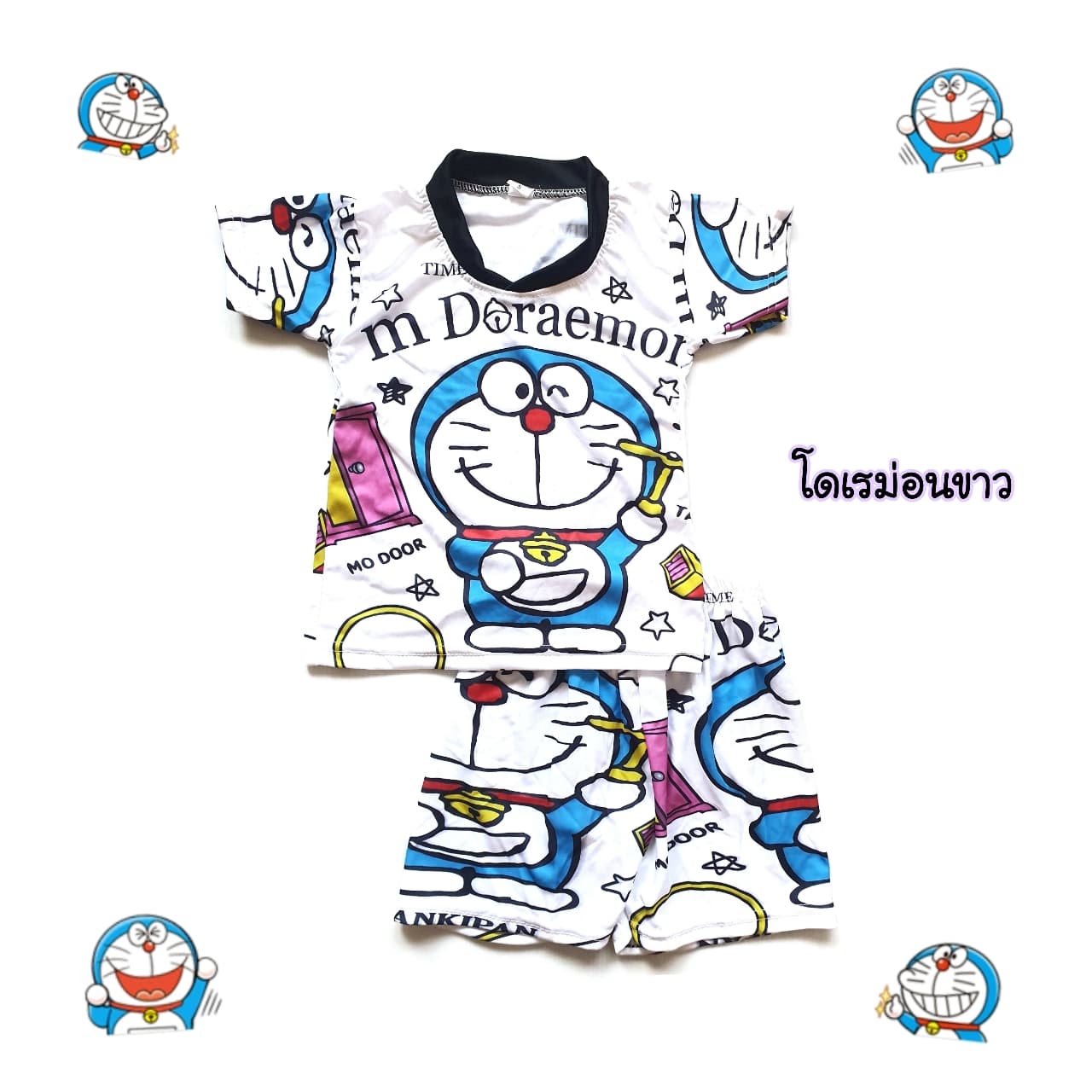 New ชุดเด็กแขนสั้น รุ่นผ้าลื่น ลายการ์ตูนสุดฮิต size s น้ำหนักไม่เกิน 12 โล