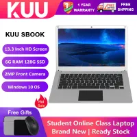 KUU Brand New Laptop [1 Year Warranty][Free Gifts] SBOOK 13.3 Inch Cheap Student Office Computer Laptop Intel Atom x7-E3950 Quad Core 6G RAM+128G SSD Windows 10 Notebook with Camera/Wi-Fi/Bluetooth/Thai Keyboard Sticker