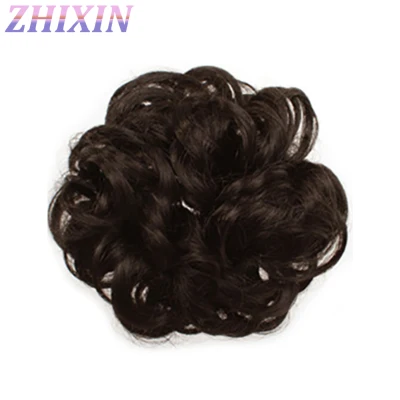 Zhixin Synthetic Fiber Curly Chignon Fake Hair Extension Bun Wig Hairpiece for Women (9)