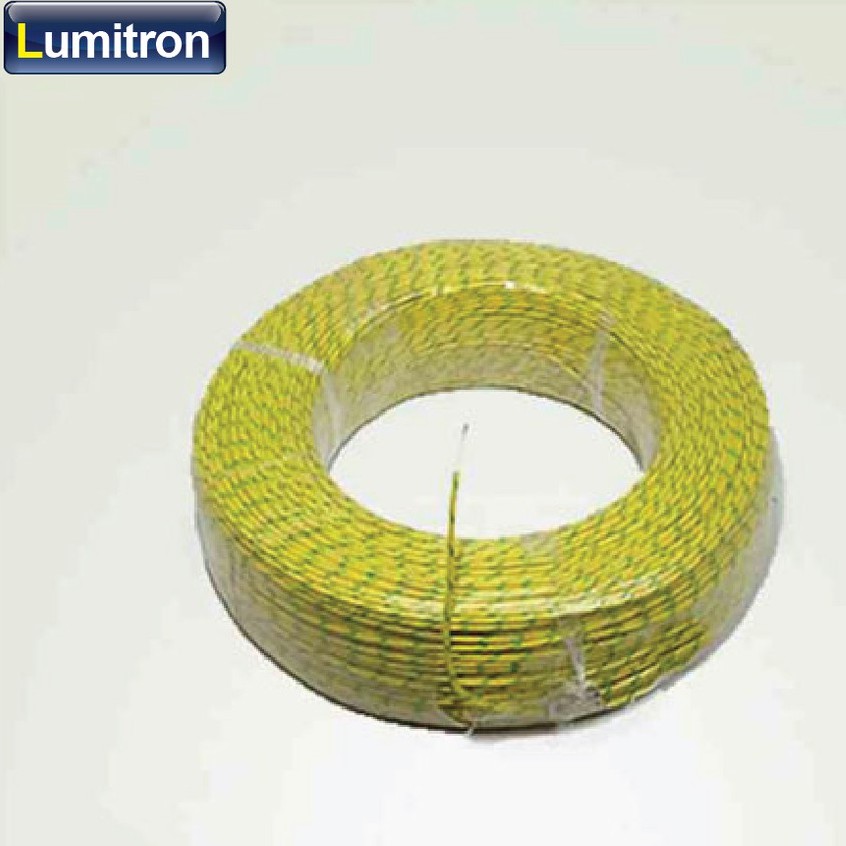Heat-Resistant Electrical Wire # Cbfb-1.0Sqmm-Yg Rolls 300 Meters Long, Covered with Silicone and Fiberglass, Size 1.0 Square Millimeter. Green-Yellow ราคา 2,400 บาท*ส่งฟรี