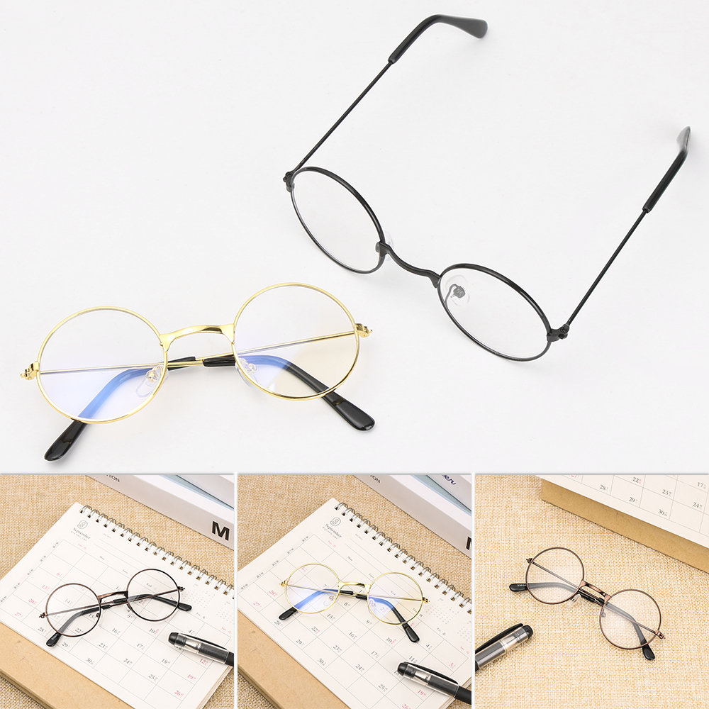 CONGYIYIMO07 Metal Round Flat Light Flexible And Portable Decorative Glasses Small Round Glasses Retro Children