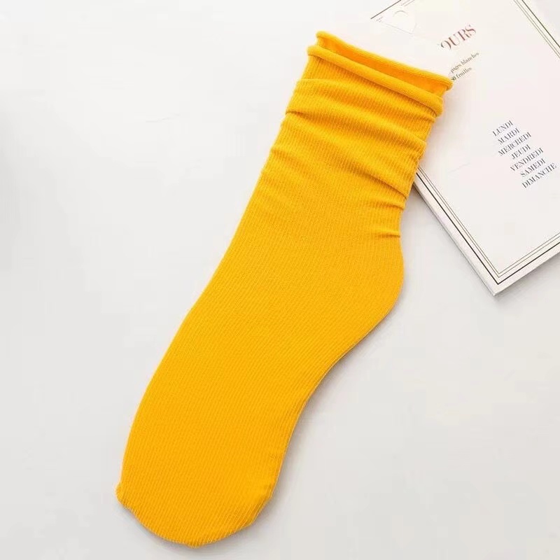Living idea มาใหม่ สีใหม่ เพี้ยบ! 12 สี [ลอนเล็ก] โดนใจวัยรุ่น ถุงเท้าข้อกลาง ถุงเท้าแฟชั่น