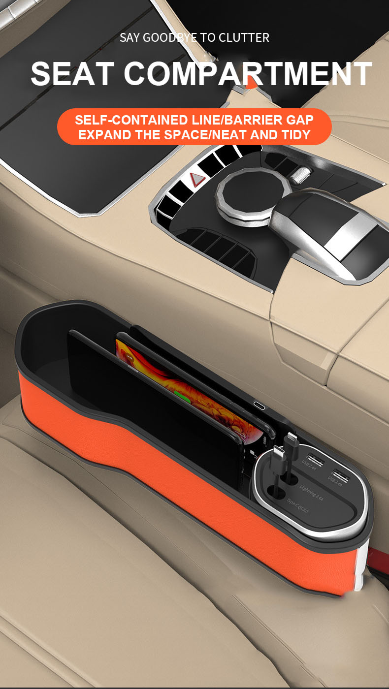 ภาพประกอบของ XiaoZhchu storage box in car, model don't use quick charger cable Apple htc2 cable + type