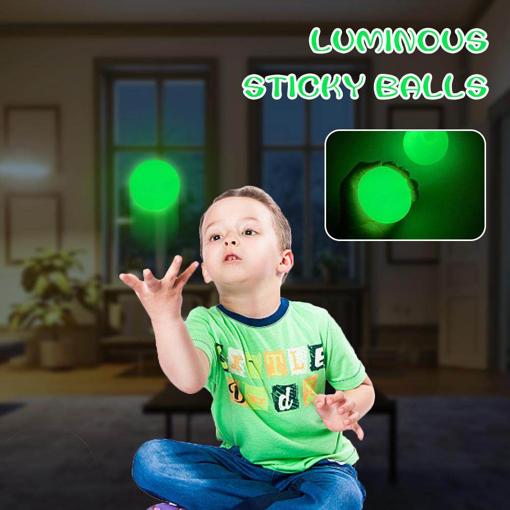 6cm Luminous Balls High Bounce Glowing Stress Ball Wall Glow Dark The In