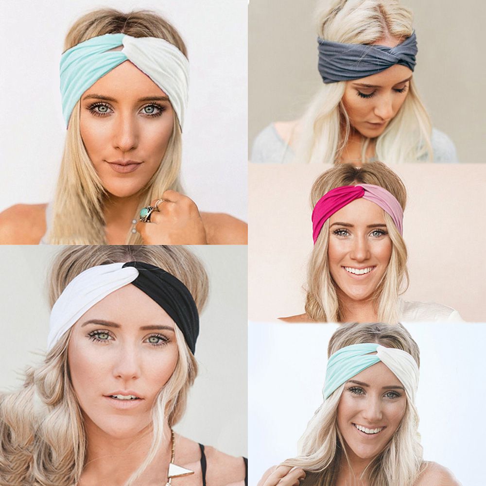 GVGSX9N New Bow Turban Hair Accessory Women Girls Headwear Stretch Hairbands Twist Headband Yoga Head Wrap