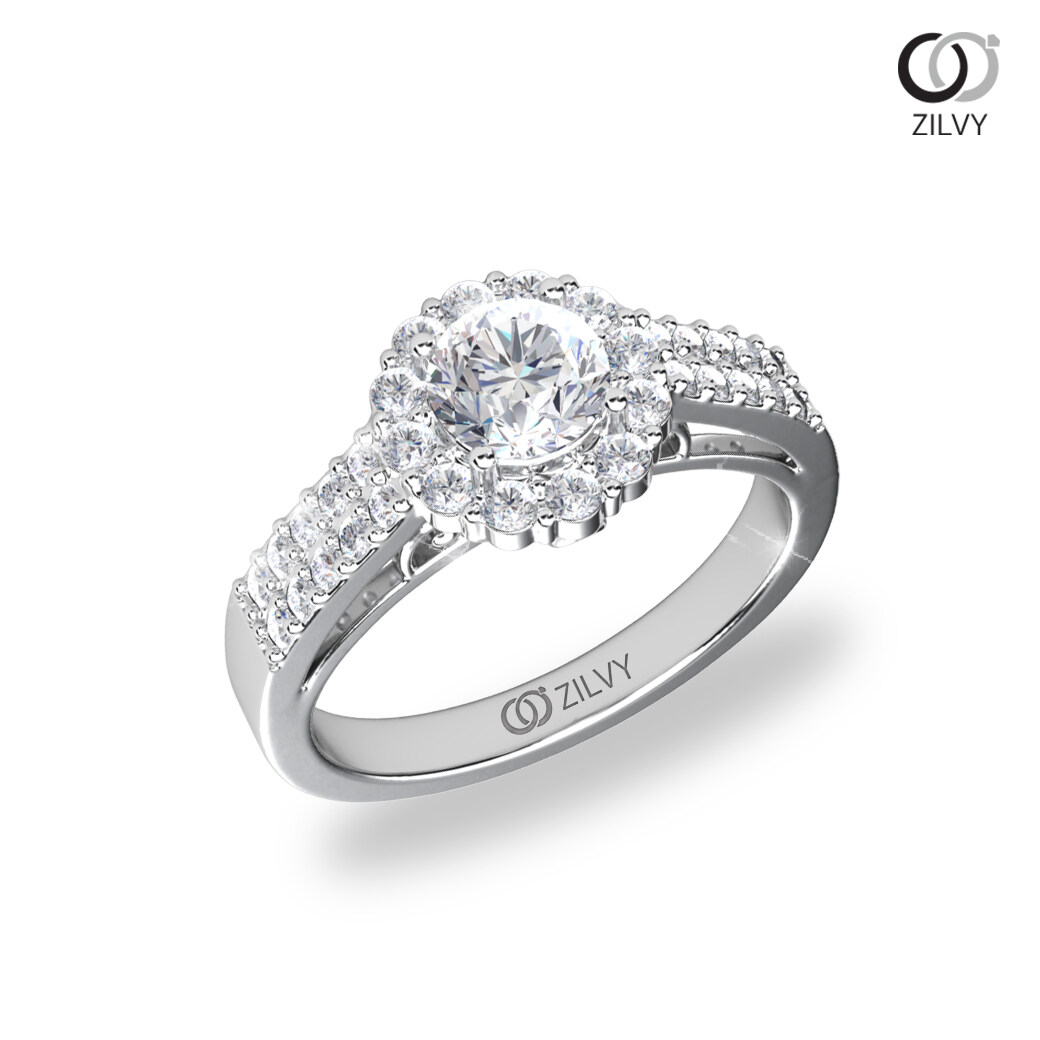 Zilvy Watcharee - แหวนหญิงเพชรน้ำร้อย 0.94 กะรัต (GR671) ราคา 117,500 บาท*ส่งฟรี