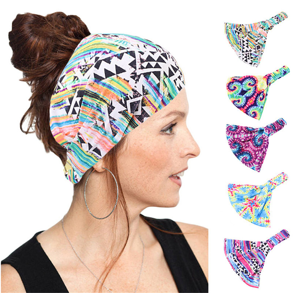 N33GVC3Q Elastic Stretch Hair Accessory Bandana Yoga Turban Elastic Headband Stretch Hairband Wide Hairband Head Wrap