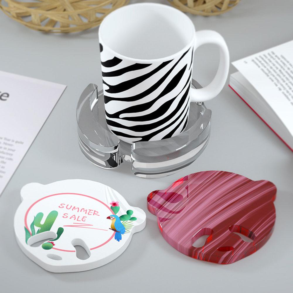 LUO XUEMENG กีฬาคริสตัลอีพ็อกซี่ทำด้วยมือโต๊ะกระจก Mat หล่อซิลิโคน DIY Handmade ฐานเรซิ่นแม่พิมพ์ Panda Face Coaster ชากาแฟถาดใส่แก้ว