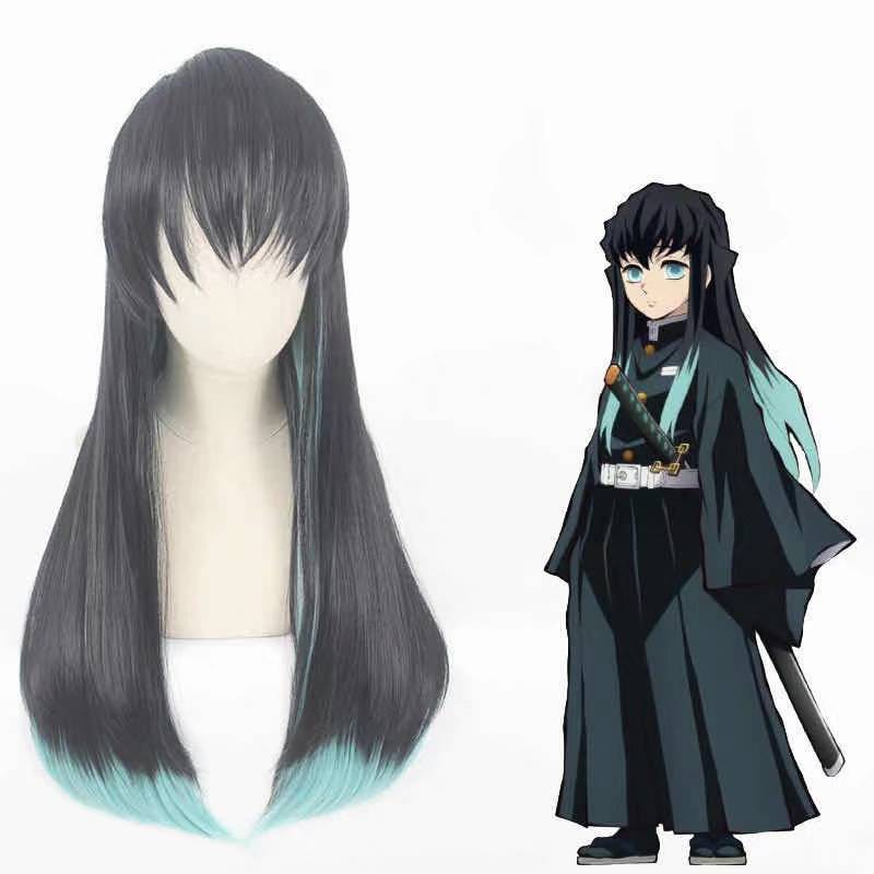 Demon Slayer Kamado Kimetsu NO Yaiba ชุดคอสเพลย์ Wigs Hair Cosplayชุด ชุดคอสเพลย์ Anime วิกผม