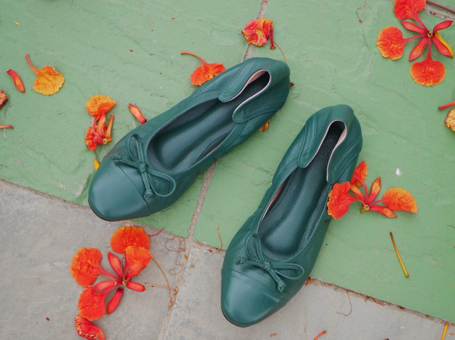 Panistashoes New Color Somerset Flat - Forest Green