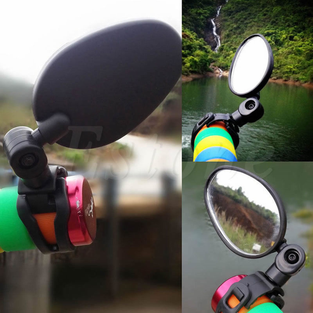 C169CKNRL Safety Cycling Rubber+ABS 360° Rotate Rear View Bike Rearview Bicycle Mirror Motorcycle Looking Glass Handlebar