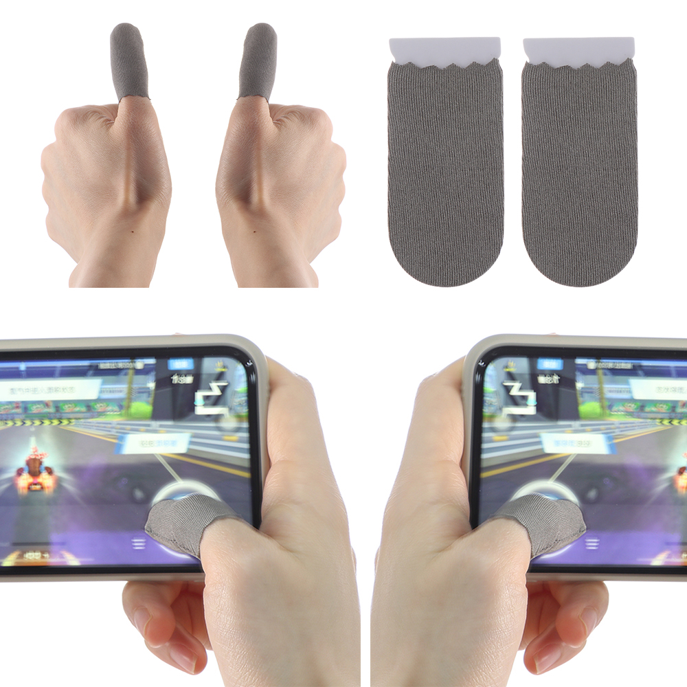 XI24GTCZM 1/2/3คู่ Sensitive Touch ไนลอน Non-Scratch กันเหงื่อถุงมือสำหรับโทรศัพท์มือถือปลอกนิ้วจอยควบคุมเกม