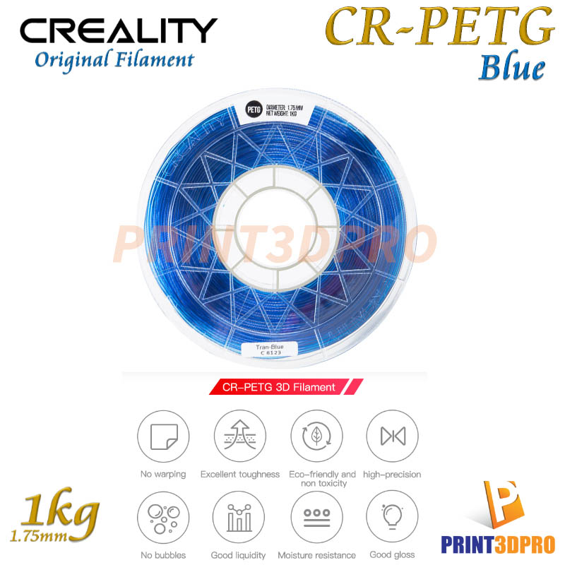 Creality Filament CR-PETG 1.75mm 1kg Eco-friendly, odorless and non-toxic; Excellent stability and moisture resistance.