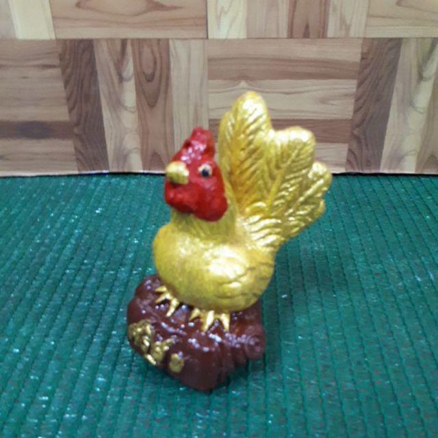 Kaetoyไก่แก้บน รูปปั้นไก่ ไก่เงินทองไก่เศรษฐี  ไก่แจ้ แก้บนไอ้ไข่ ไก่ปูนปั้น ตุ๊กตาปูนปั้น สูง 14 cm 1 ตัวนะคะ
