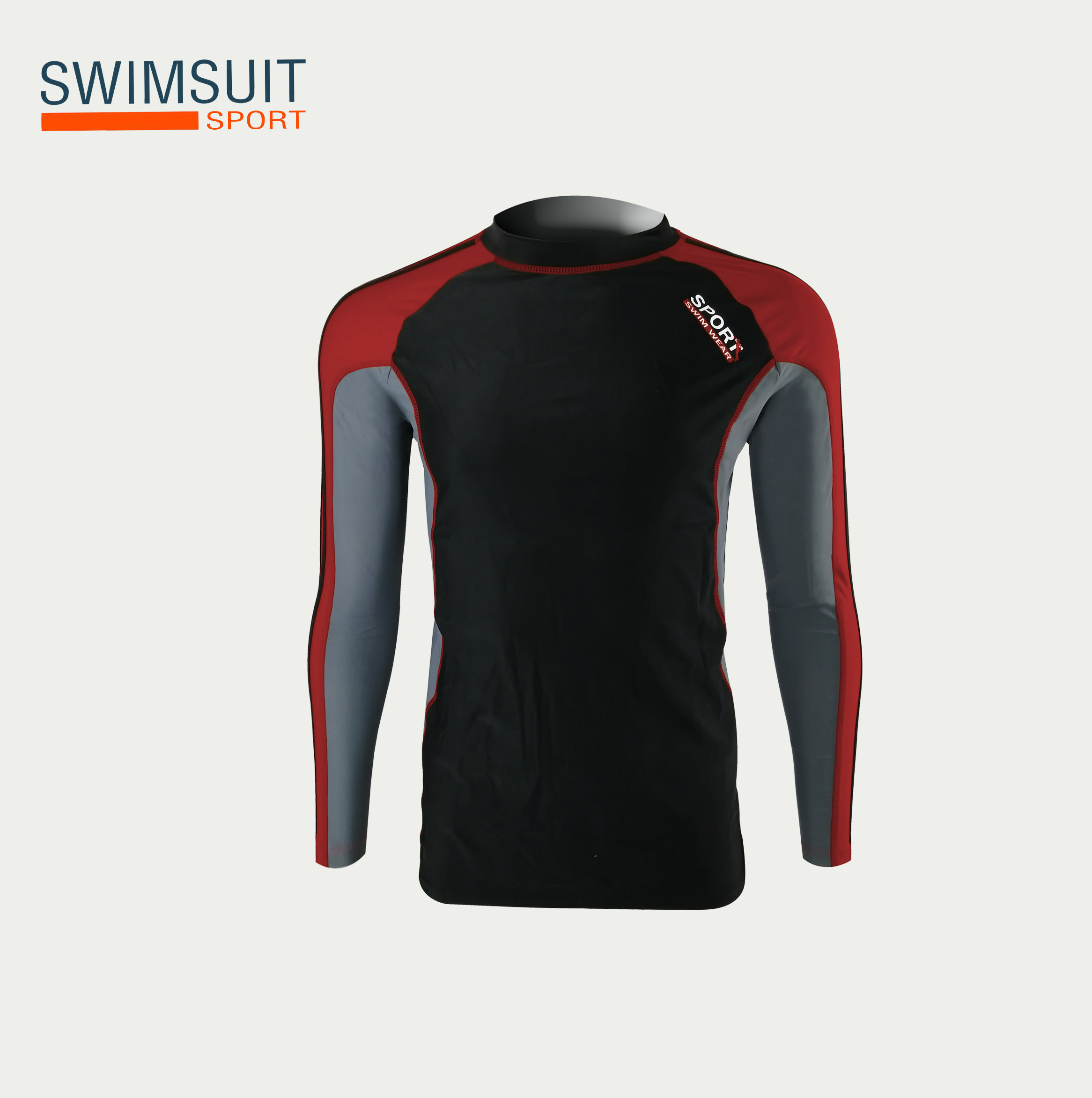 ชุดว่ายน้ำชาย ชุดว่ายน้ำชายแขนยาว สีดำ ผ้ากันยูวีอย่างดี เสื้อยืดกีฬา 91625