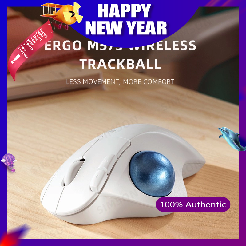 【NEW】Original Logitech ERGO M575 Wireless Mouse Trackingball Win10 macOS Manual Layout Low Energy Technology Bluetooth