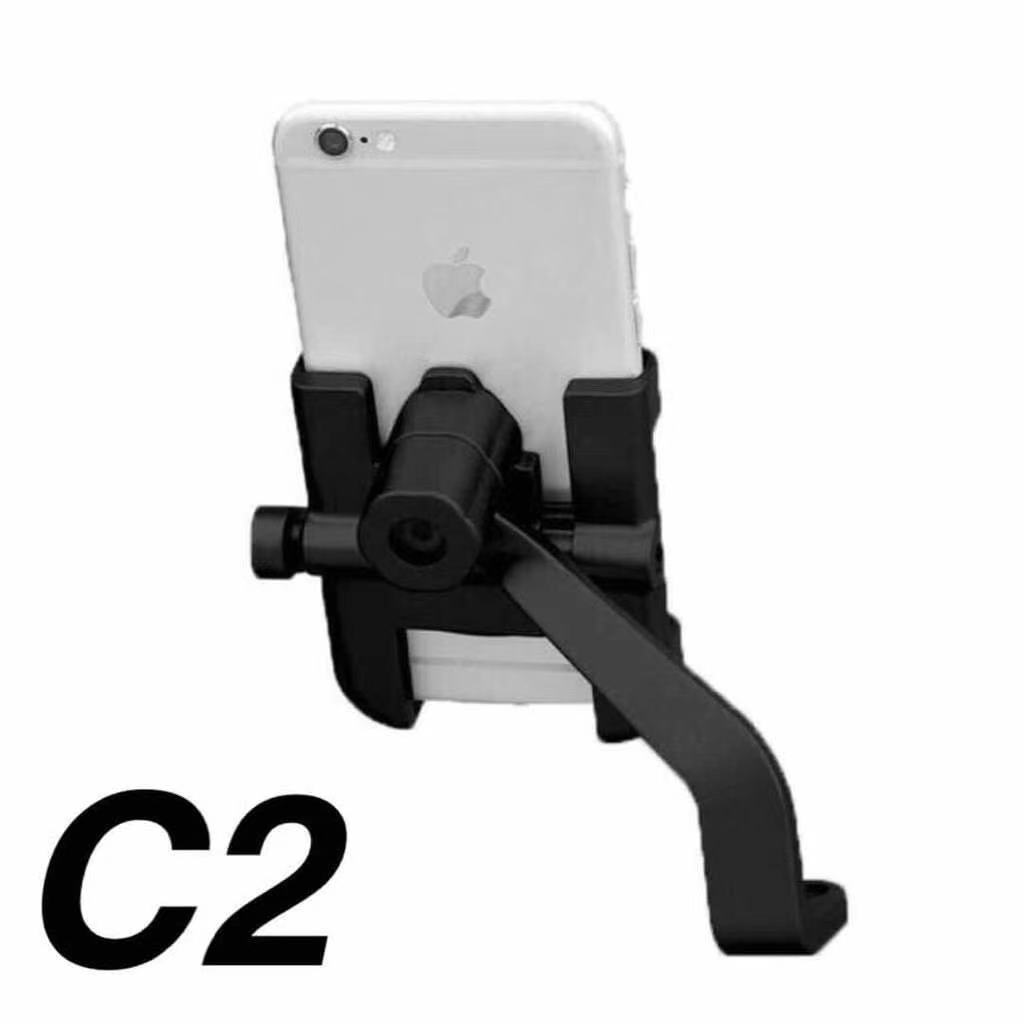 C1- C2 ที่จับมือถือมอเตอร์ไซค์ ที่จับโทรศัพท์ ที่ยึดมือถือ ที่ยึดโทรศัพท์ ที่วางมือถือ ที่วางโทรศัพท์มอเตอร์ไซด์ อลูมิเนียม