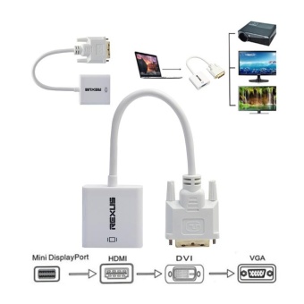 1Pcs Durable DVI-D24+1 Male To VGA Female Security White Converter Adapter Cable - intl 1Pcs Durable DVI-D24+1 Male To VGA Female Security White Converter Adapter Cable - intl