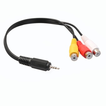 2.5mm Mini AV Male To 3RCA Female M/F Audio Video Cable Stereo JackAdapter Cord - intl 2.5mm Mini AV Male To 3RCA Female M/F Audio Video Cable Stereo JackAdapter Cord - intl