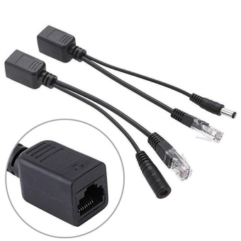 2Pcs Black Power Over Ethernet Passive POE Injector Splitter Cable M/F Kit - intl 2Pcs Black Power Over Ethernet Passive POE Injector Splitter Cable M/F Kit - intl