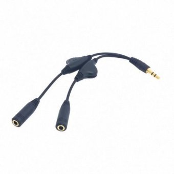 3.5mm Stereo Male to Double 3.5mm Female Audio Headphone Y SplitterCable with Volume Control Switch