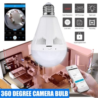 360 Degree Panoramic HD 1080P Hidden Wifi Camera Light Bulb Security IP Camera - intl