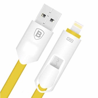 โปรโมชั่นพิเศษ Baseus 2 in 1 สายชาร์จแบต สายชาร์จiphone ipadอุปกรณ์เสริมสำหรับมือถือ Lightning Cable Flat Micro USB LightningData Cable Charger for iPhone iPad and Android 1M (Yellow) ต้องการขาย Baseus 2 in 1 สายชาร์จแบต สายชาร์จiphone ipadอุปกรณ์เสริมสำหรับมือถือ Lightning Cable Flat Micro USB LightningData Cable Charger for iPhone iPad and Android 1M (Yellow)