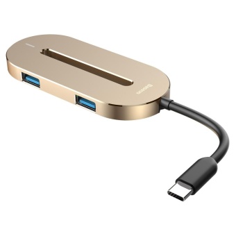 เสนอราคา BASEUS O HUB 5 Ports Multi-function Desktop Type-C AdapterExpansion Support 4K HD Output (3 x USB 3.0 + 1 x HDMI + 1 xType-c) - Gold - intl ขอเสนอ BASEUS O HUB 5 Ports Multi-function Desktop Type-C AdapterExpansion Support 4K HD Output (3 x USB 3.0 + 1 x HDMI + 1 xType-c) - Gold - intl