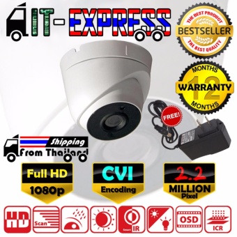 CCTV กล้องวงจรปิด โดม Full HD 2.2 MP ล้านพิกเซล CVI EXIR แบบใหม่ 2017 กล้อง 720p / 960p / 1080p เลนส์ 4mm ฟรีอะแดปเตอร์ ( DS-2CE56D0T / DS-2CE56D1T / DS-2CE56D1T-IT3 )